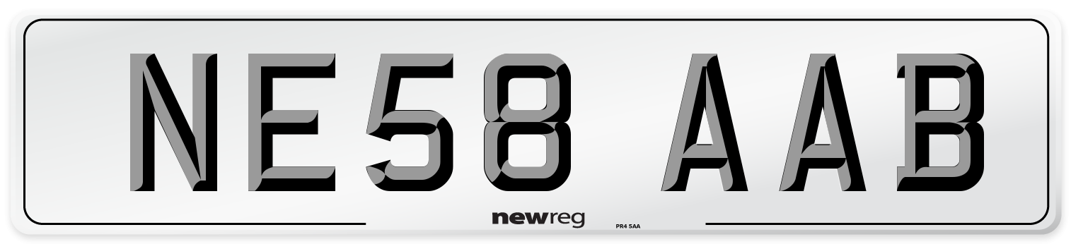 NE58 AAB Number Plate from New Reg
